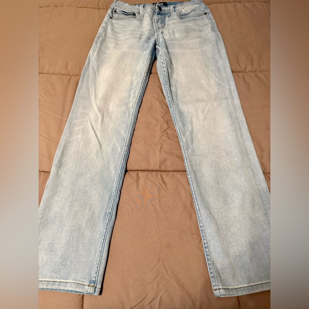 Light Blue Denim Jeans by RQS | Slim Fit | Size 16